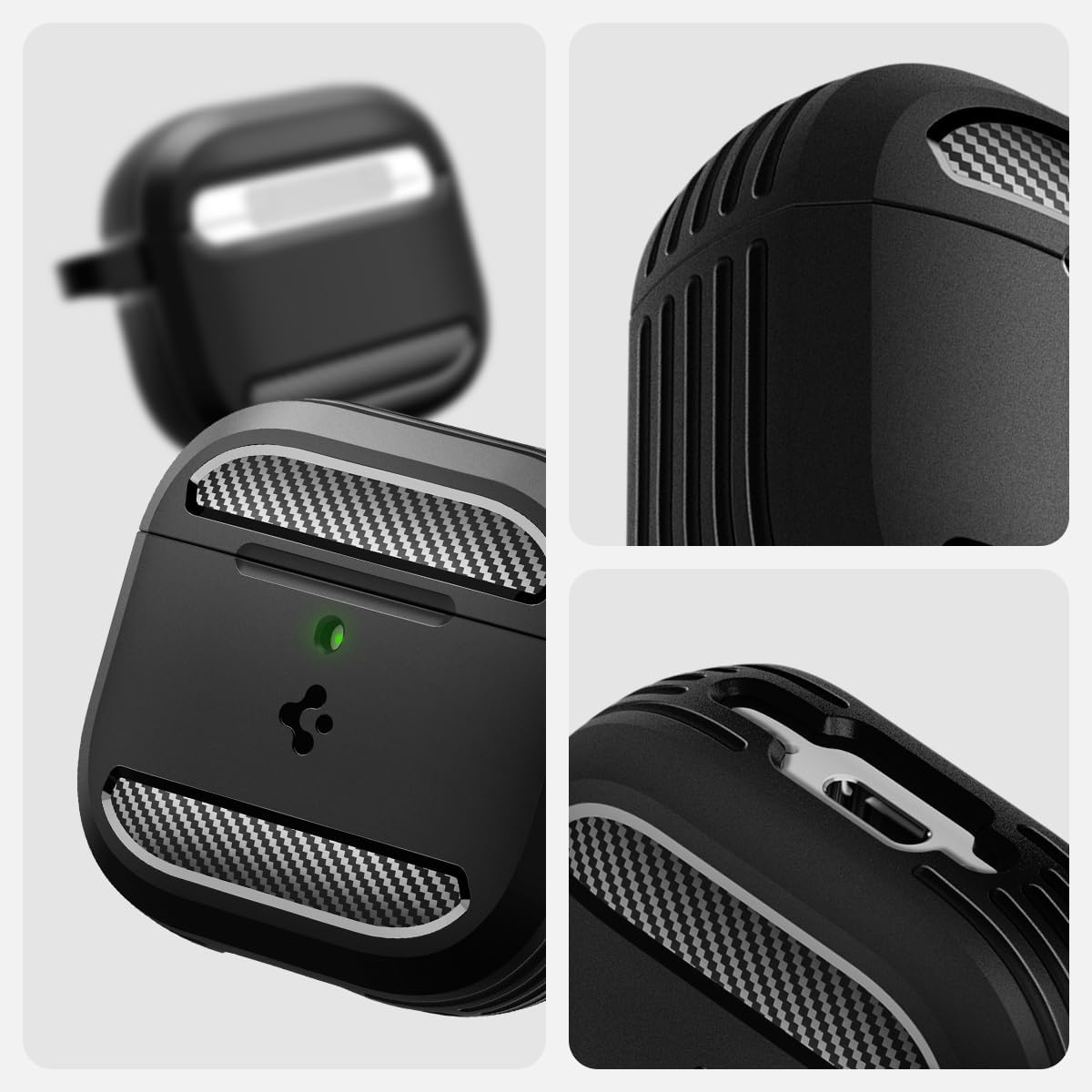Etui Spigen Rugged Armor do Apple AirPods 4, czarne